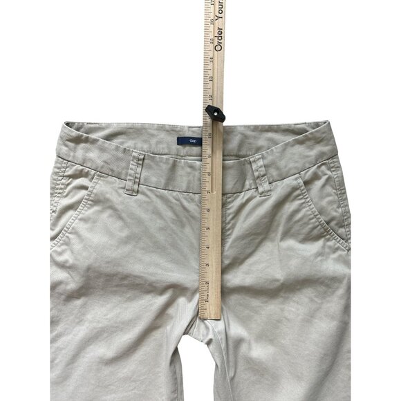 Gap Pants Womens 2 Long Beige Stretch Casual Trouser Flare Chino Corpcore Office - Picture 7 of 9